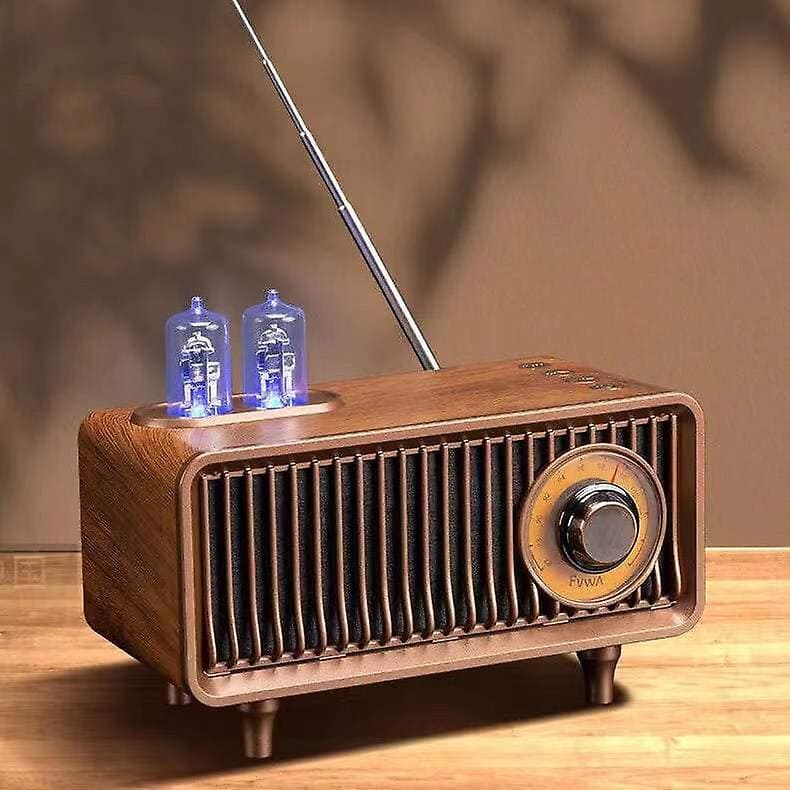 راديو عتيق AM/FM مكبر صوت خشبي صغير